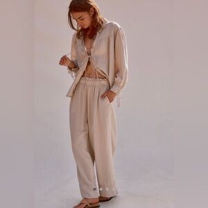 NWT Free People Dreamy Daze Pajama set French Oak Size Small